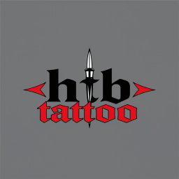 A logo design for a modern tattoo studio featuring the words 'HTB tattoo' creatively incorporated within the logo