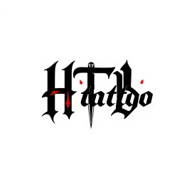 A logo design for a modern tattoo studio featuring the words 'HTB tattoo' creatively incorporated within the logo