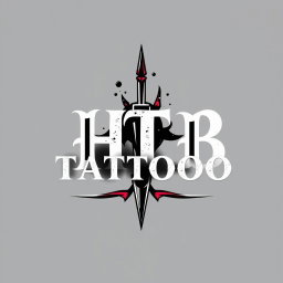 A sleek and modern logo design for a tattoo studio featuring the text 'HTB Tattoo' integrated stylishly into the design