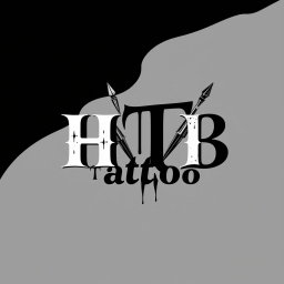 A sleek and modern logo design for a tattoo studio featuring the text 'HTB Tattoo' integrated stylishly into the design