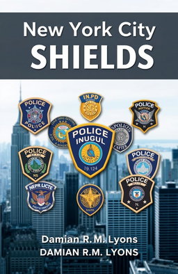 A high-resolution cover design for an extensive book about NYPD badges titled 'New York City Police Shields' by Damian R
