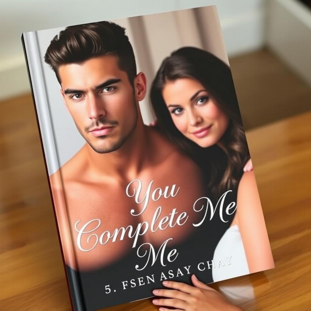 A captivating book cover featuring a handsome man with a strikingly sharp nose, tall stature, and an athletic build, complemented by flawless skin