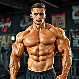 A strong and muscular person showcasing their impressive physique, demonstrating natural muscle growth