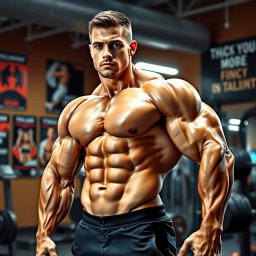 A strong and muscular person showcasing their impressive physique, demonstrating natural muscle growth