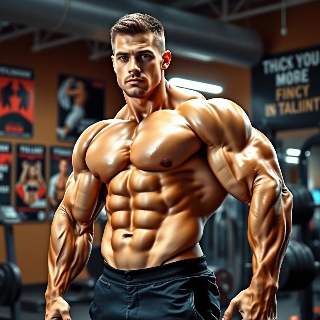 A strong and muscular person showcasing their impressive physique, demonstrating natural muscle growth