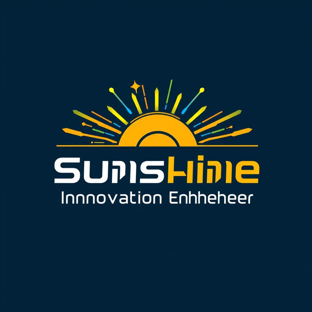 A modern, sleek logo design for a technology company named 'نوآوری افزای آفتاب مهر' (Sunshine Innovation Enhancer)
