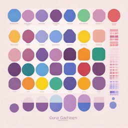 Generate an illustration demonstrating how to find both color names and numbers in a color palette or color wheel guide, with a focus on the purple spectrum.