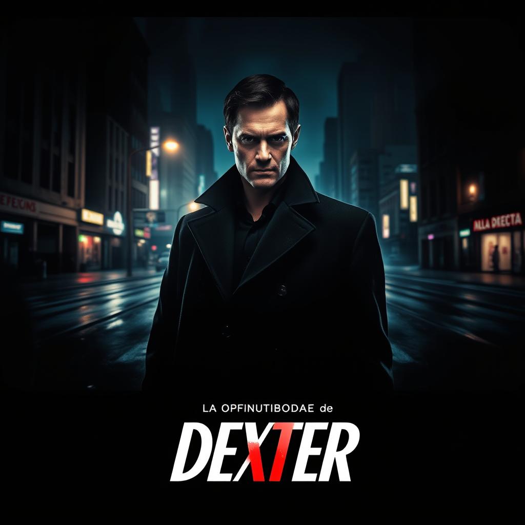 A gripping movie poster for a crime thriller titled 'La oportunidad de Dexter'