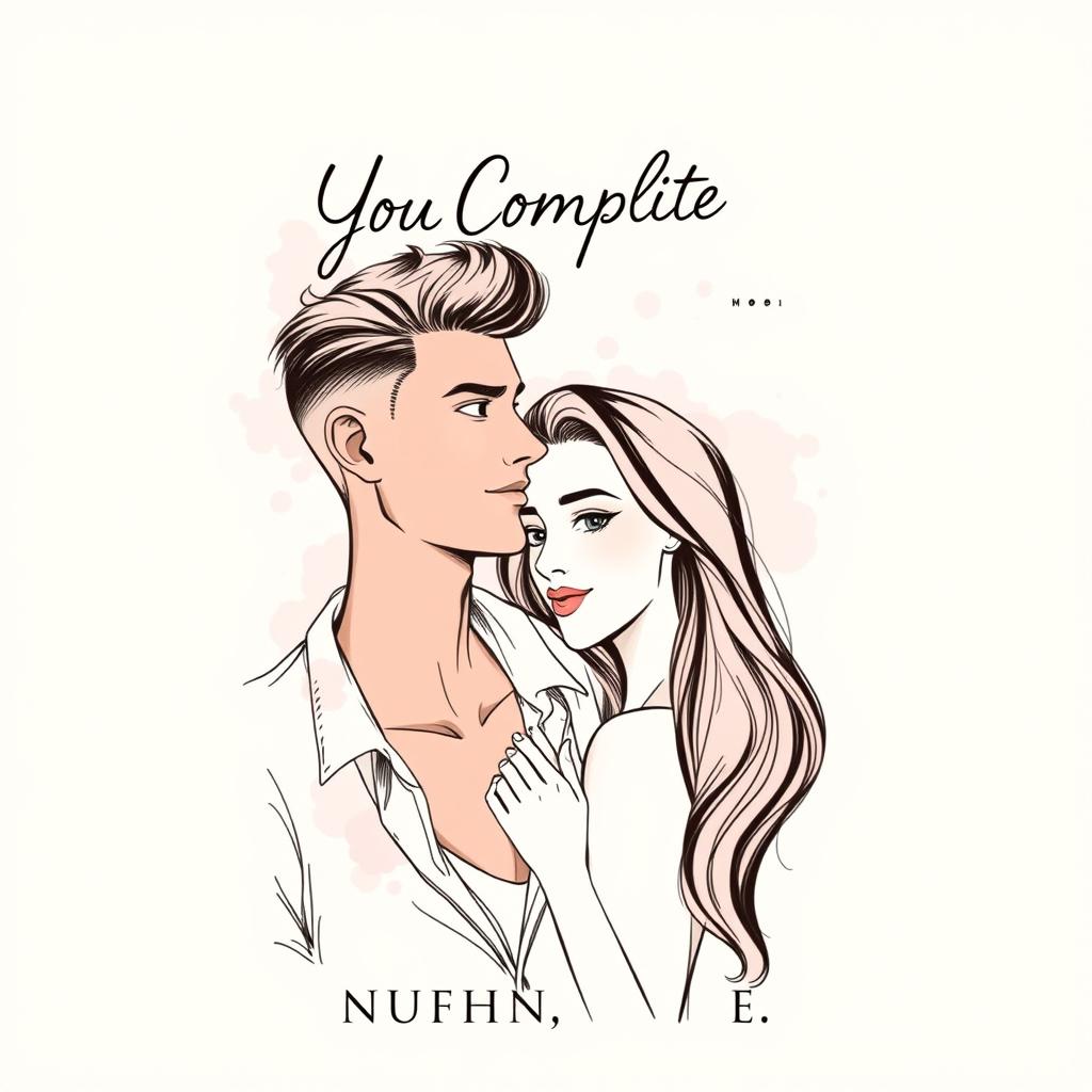 A book cover design featuring a stylish sketch of a handsome 19-year-old male character, resembling a celebrity, with a sharp nose, tall stature, and an athletic build