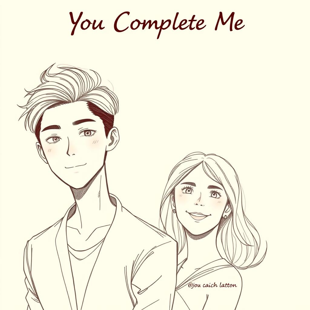A book cover illustration featuring a sketched style image of a handsome 19-year-old male character resembling a stylish Korean artist