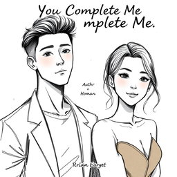A book cover illustration featuring a sketched style image of a handsome 19-year-old male character resembling a stylish Korean artist