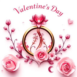 A beautifully designed Valentine's Day symbol that excludes hearts, featuring a pair of intertwined rings symbolizing love and commitment