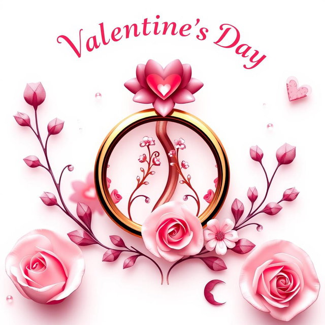 A beautifully designed Valentine's Day symbol that excludes hearts, featuring a pair of intertwined rings symbolizing love and commitment