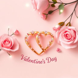 A beautifully designed Valentine's Day symbol that excludes hearts, featuring a pair of intertwined rings symbolizing love and commitment