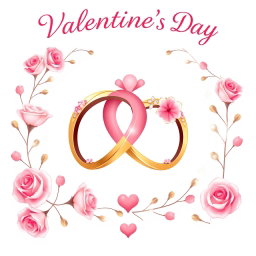 A beautifully designed Valentine's Day symbol that excludes hearts, featuring a pair of intertwined rings symbolizing love and commitment
