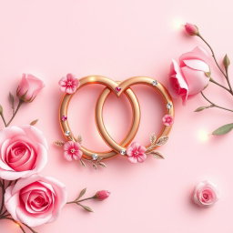 A beautifully designed Valentine's Day symbol that excludes hearts, featuring a pair of intertwined rings symbolizing love and commitment
