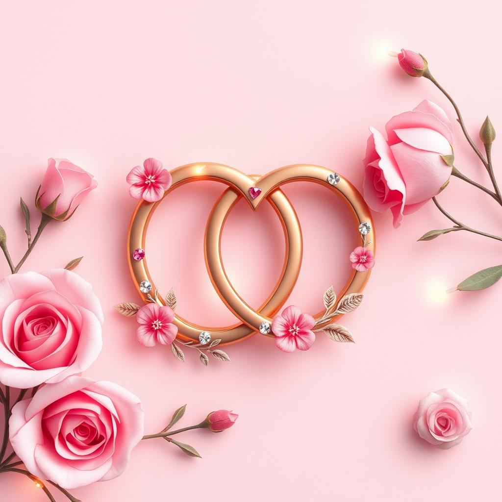 A beautifully designed Valentine's Day symbol that excludes hearts, featuring a pair of intertwined rings symbolizing love and commitment