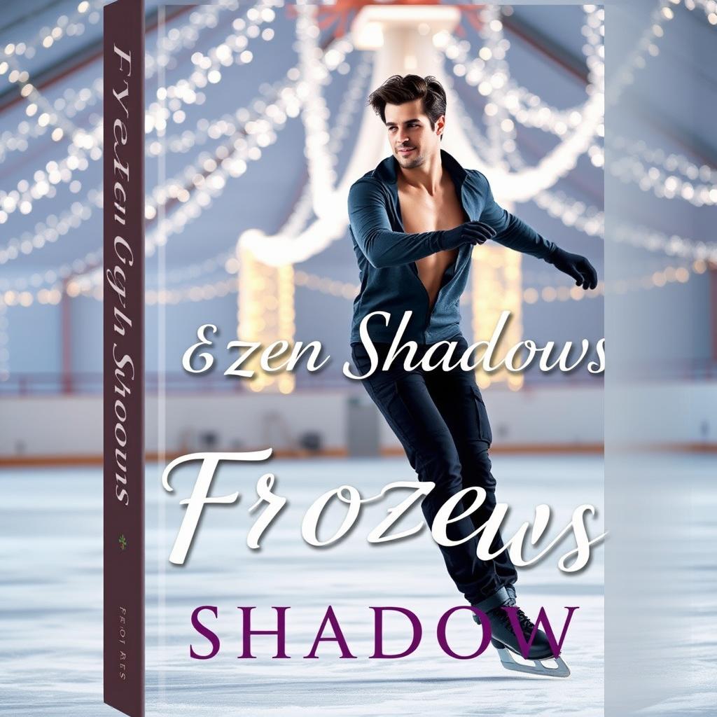 A romantic book cover featuring a striking ice skating scene