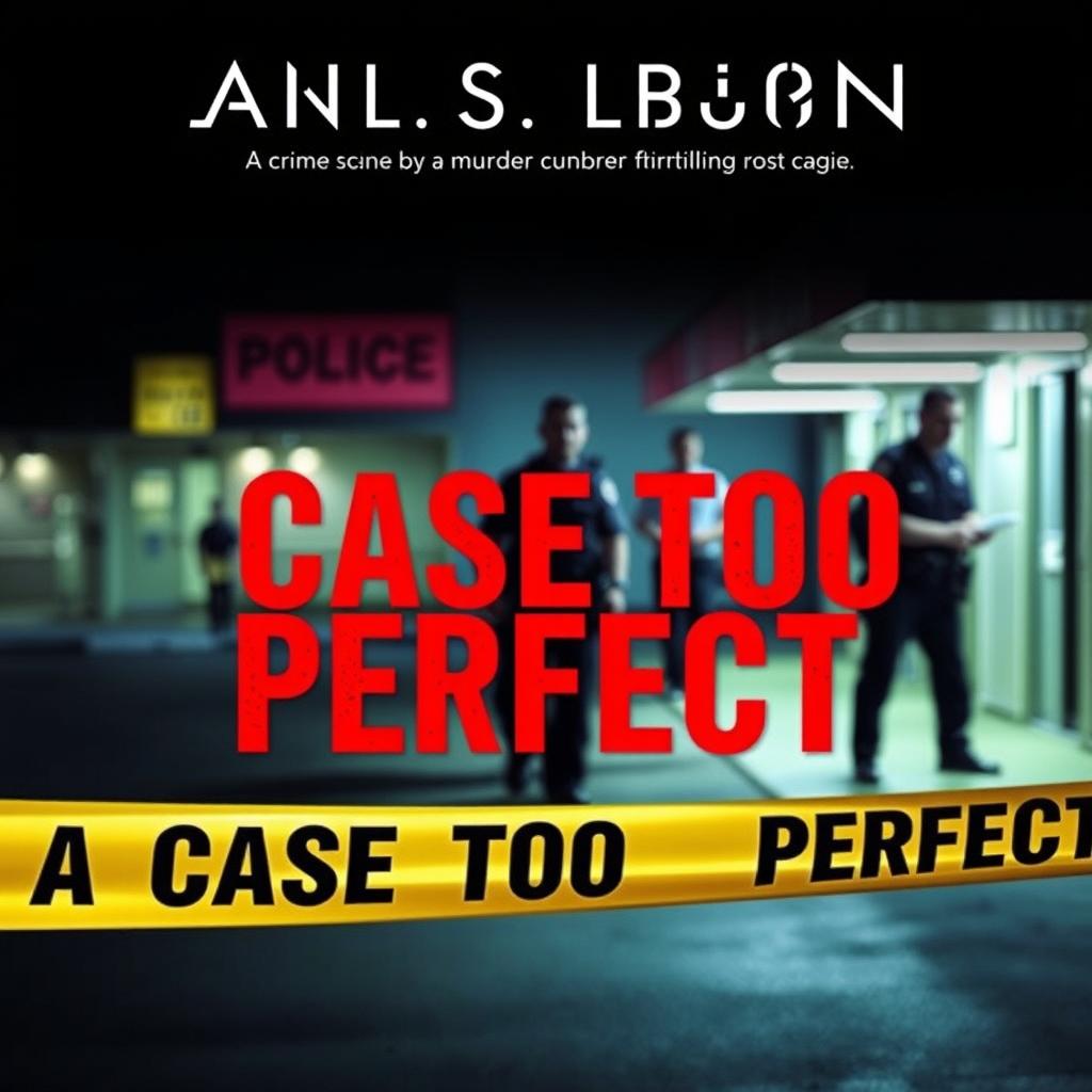 A dramatic and suspenseful book cover for the title 'A Case Too Perfect', featuring a background of a dimly lit motel scene