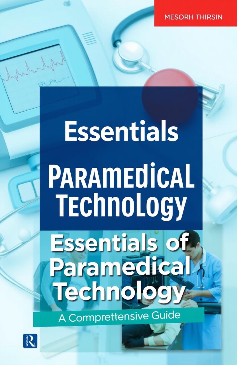 A comprehensive guide cover for a book titled 'Essentials of Paramedical Technology', displaying key elements related to the field of paramedical technology