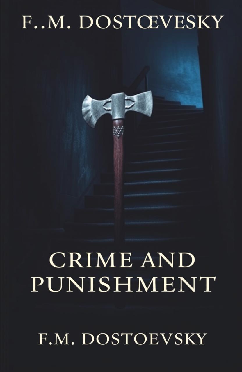 A book cover for 'Crime and Punishment' by F