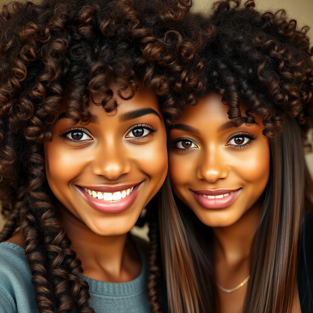 A close-up portrait of two individuals