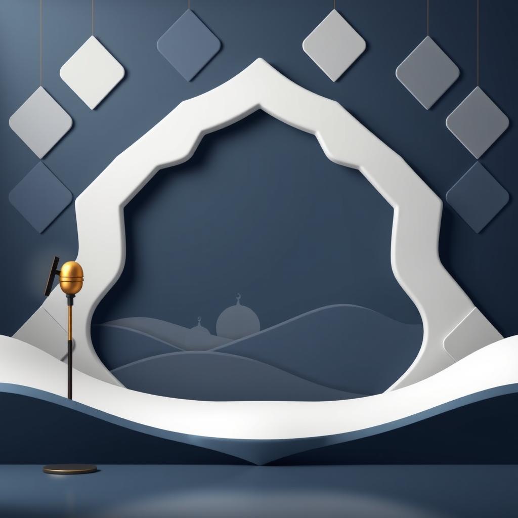 A serene background decor for a podcast studio featuring soft, rhombus shapes in a landscape orientation