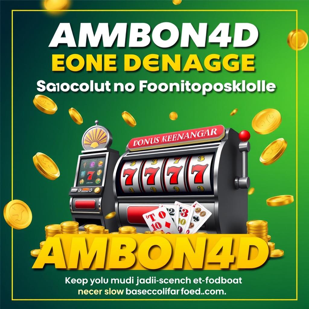 Iklan menarik untuk AMBON4D, sebuah platform judi slot online, casino online, dan togel online