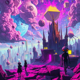 A surreal and captivating weirdcore landscape, featuring distorted and dreamlike elements