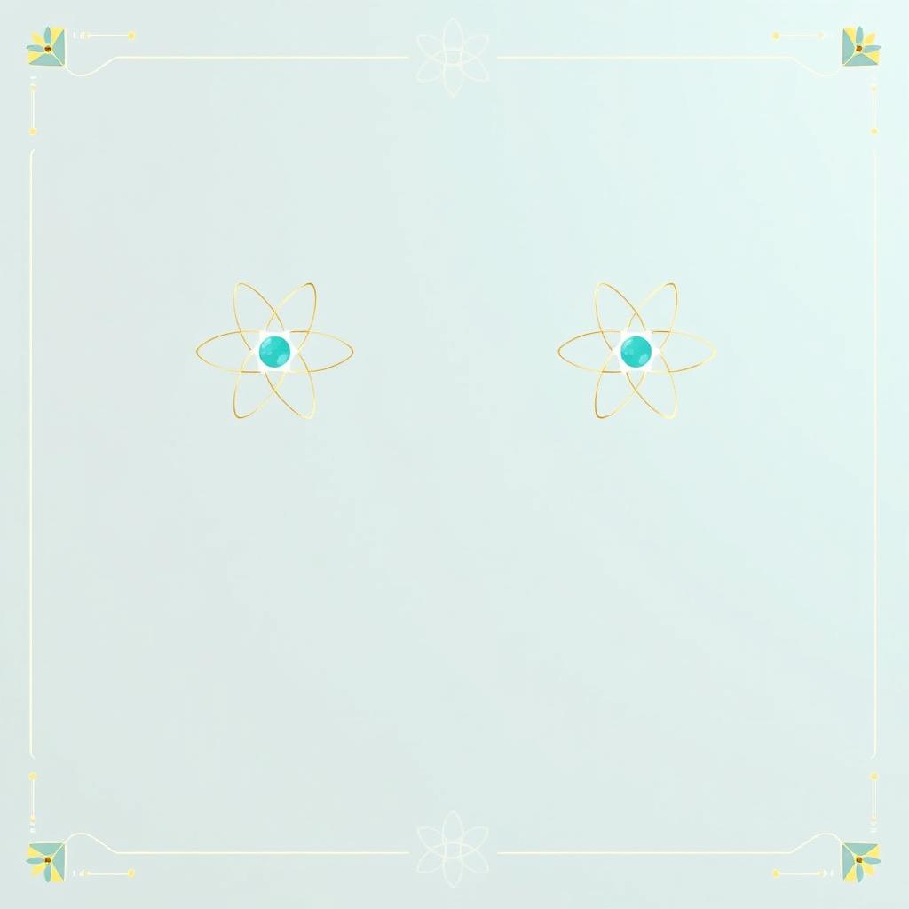 A beautiful and simple design for the back of laboratory game cards, incorporating elegant scientific motifs