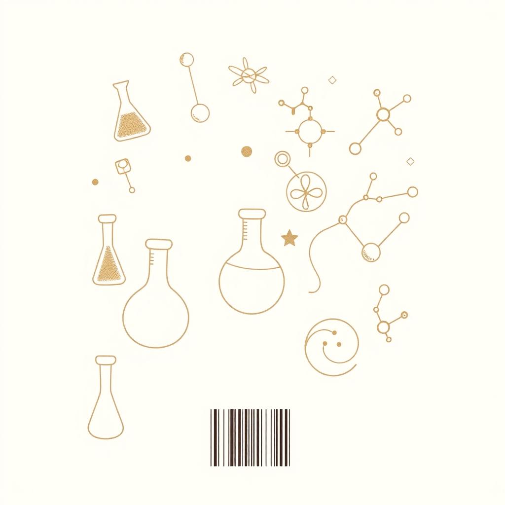 A simple and beautiful design for the back of laboratory game cards, featuring creative and imaginative elements