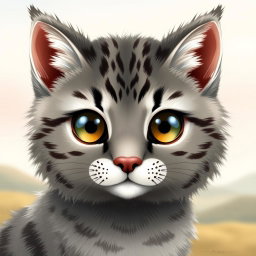 A detailed and adorable illustration of a manul cat (Pallas's cat) face, showcasing its distinctive features