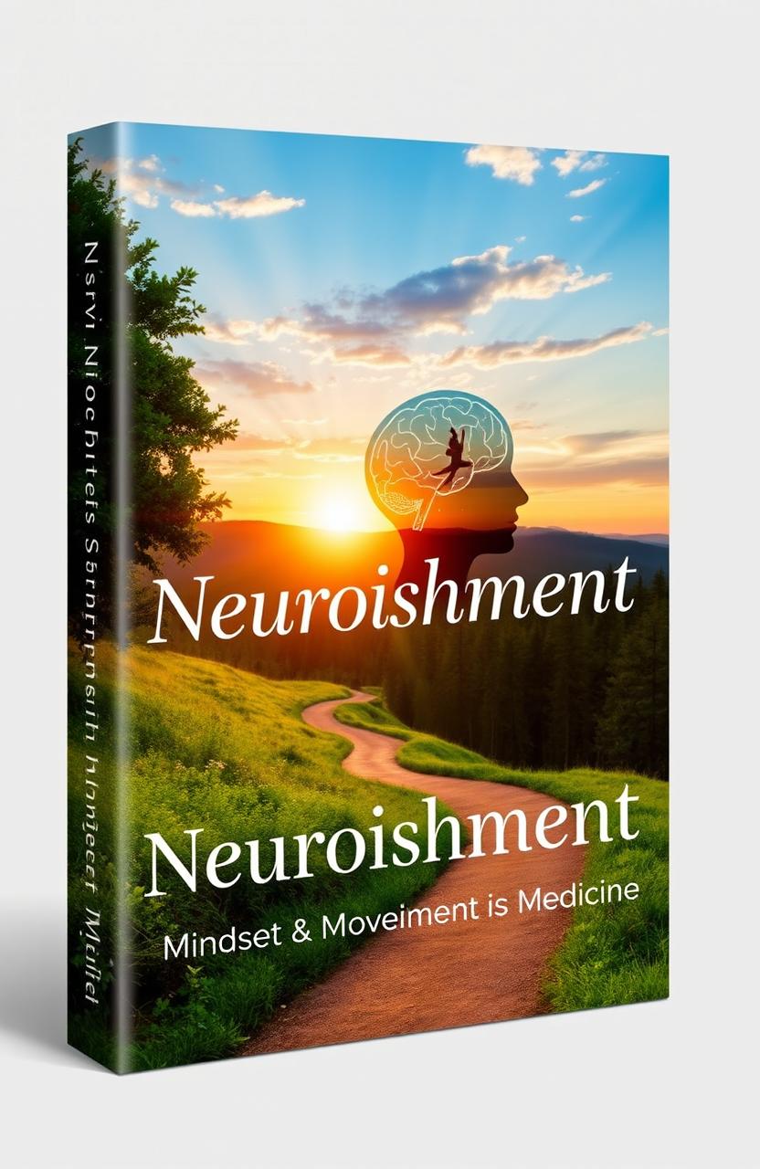 A captivating book cover design for the health, wellness, and self-improvement genre titled 'Neuroishment: Mindset & Movement is Medicine'