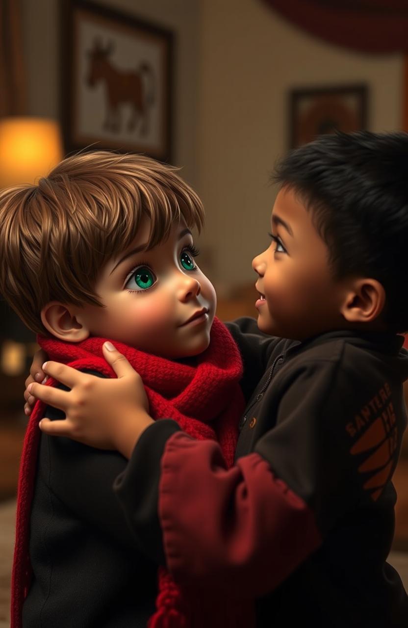 Two children staring at each other