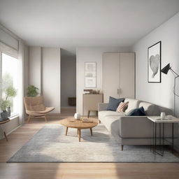 Interior of a spacious 2-bedroom apartment showcasing ample storage solutions while maintaining an open space concept.