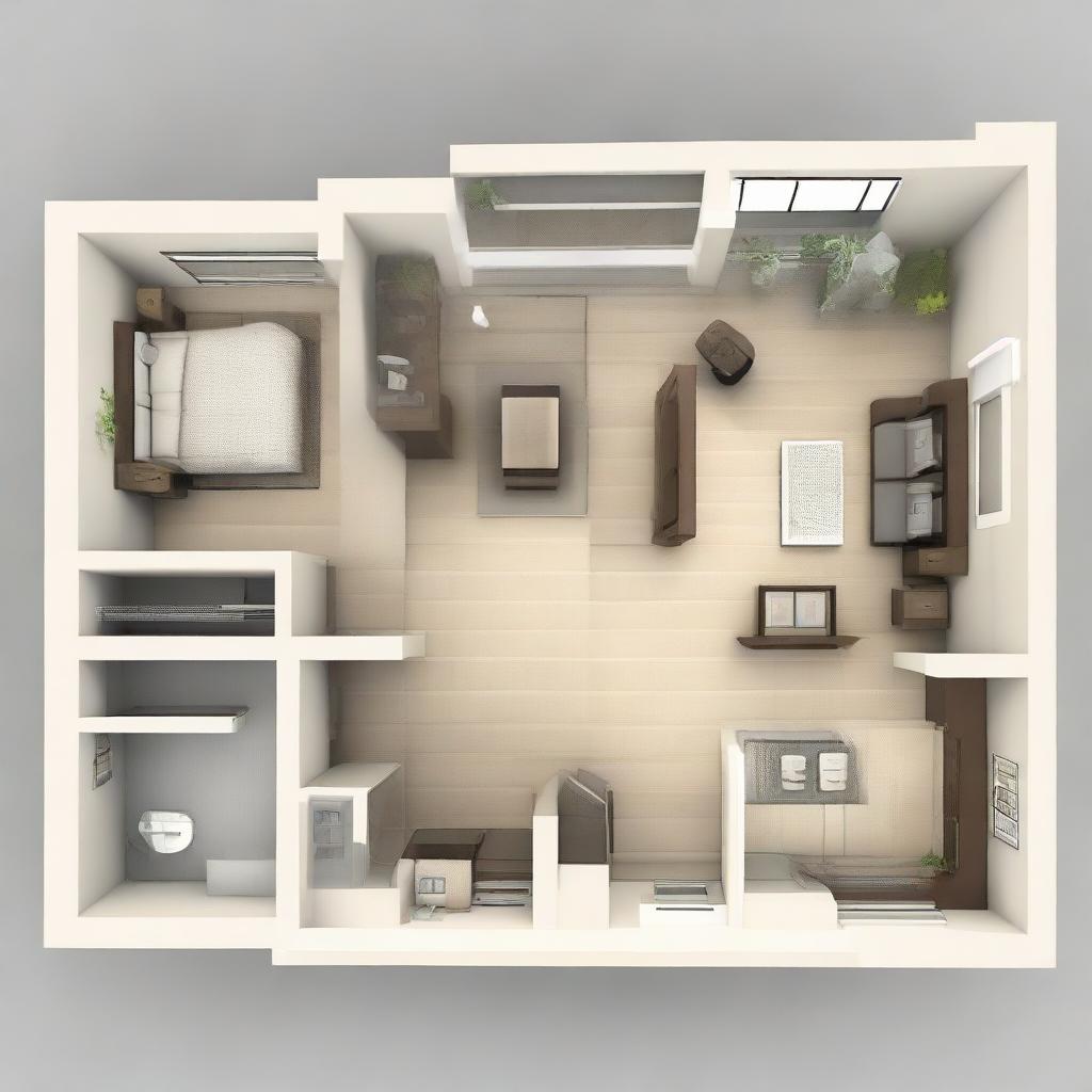 Interior of a spacious 2-bedroom apartment showcasing ample storage solutions while maintaining an open space concept.