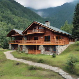 A picturesque two-storey retreat camp administration building located on a mountain slope. It houses two offices, three comfortable bedrooms, a practical kitchen, a generous dining facility for 80 persons, and a cozy gathering area with a heartening fireplace.