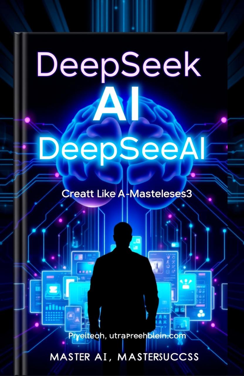 A futuristic high-tech book cover with a sleek, minimalist design