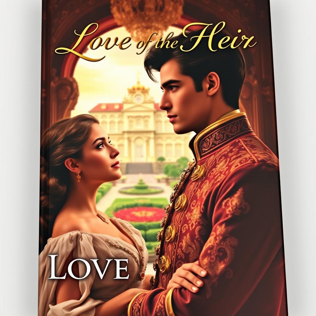 An alluring book cover for a novel titled 'Love of the Heir'