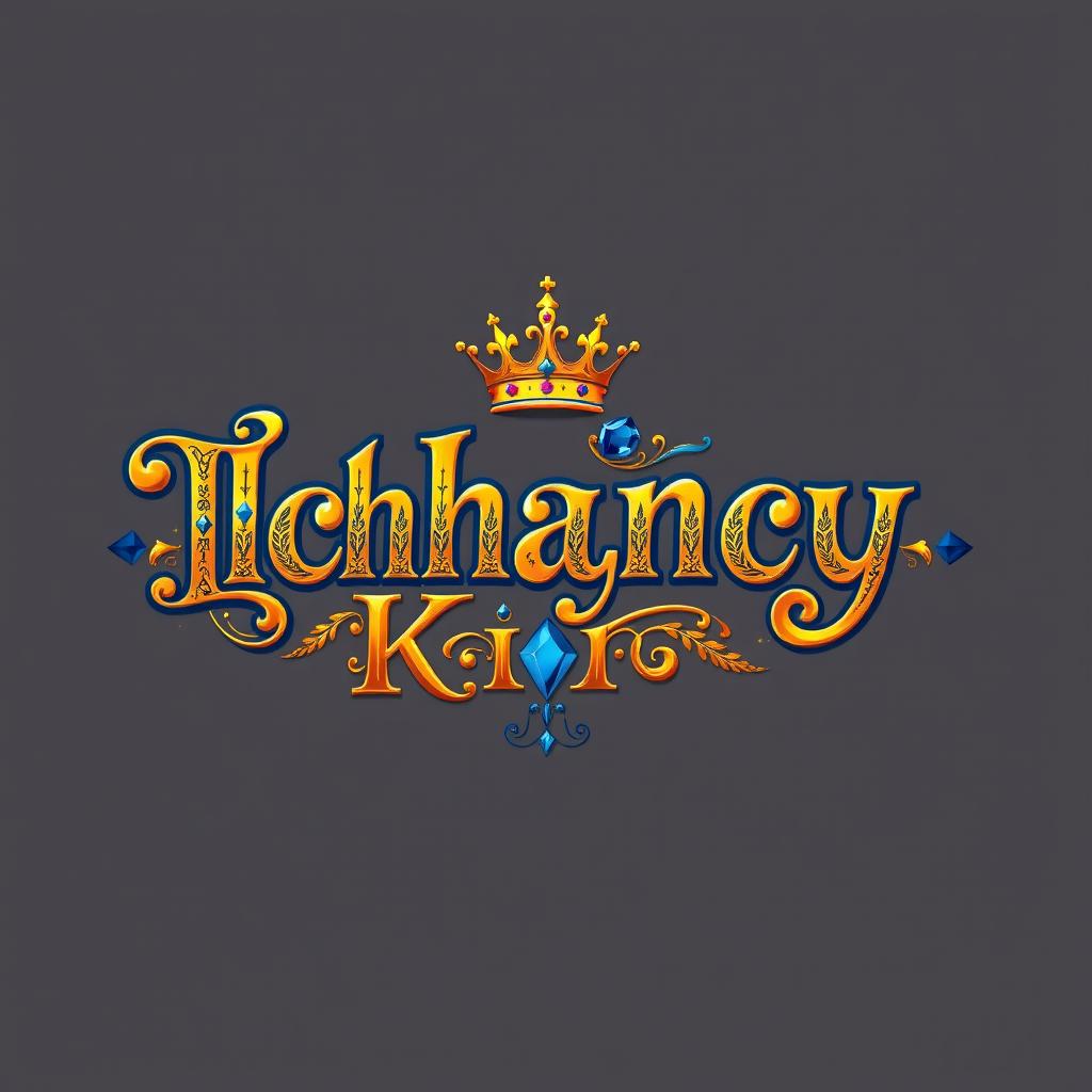 A beautifully adorned logo featuring the words 'Ichancy King' in an elegant and eye-catching style