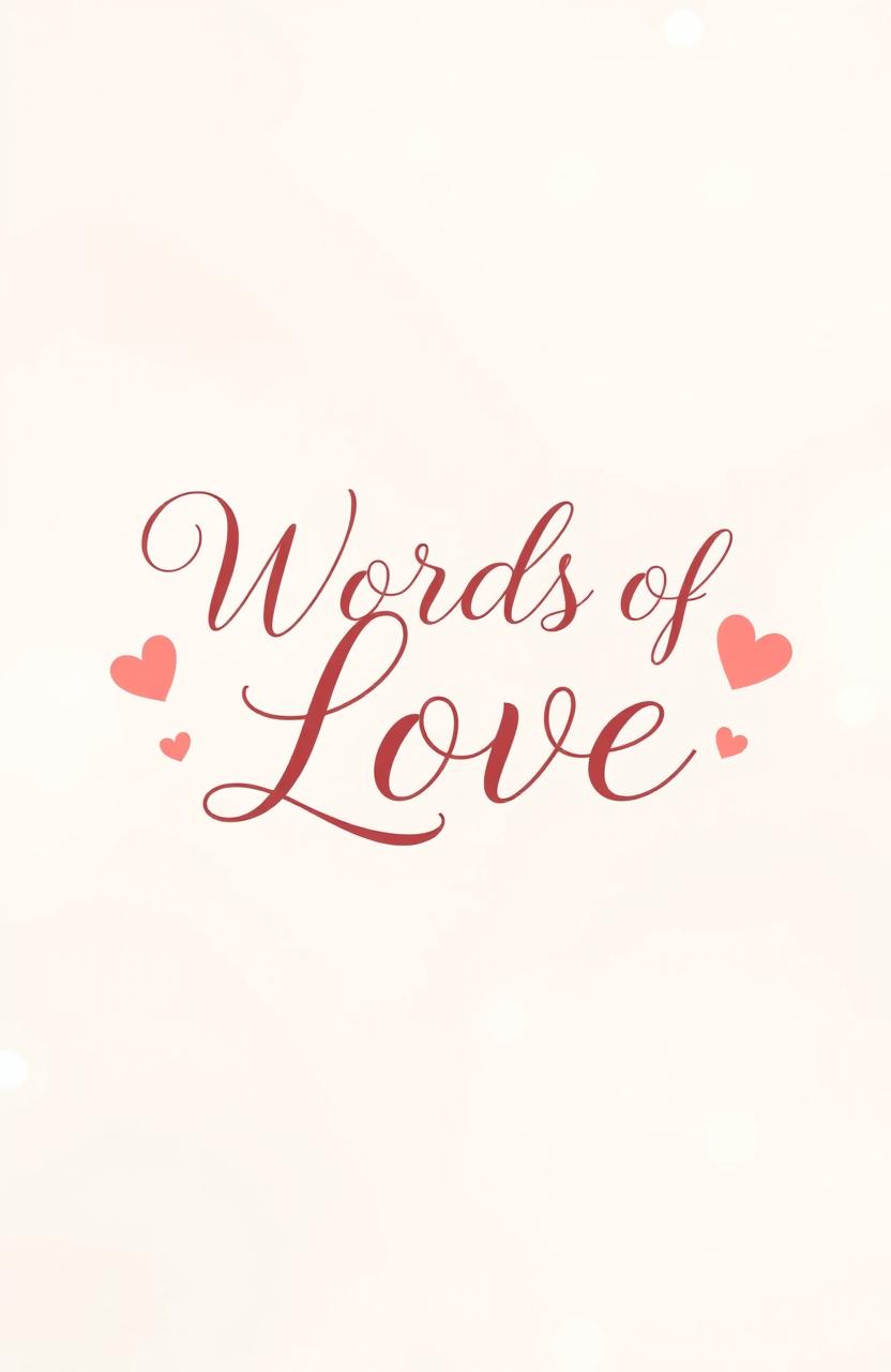 A beautiful, minimalistic design featuring the phrase "Words of Love" in elegant, flowing cursive script