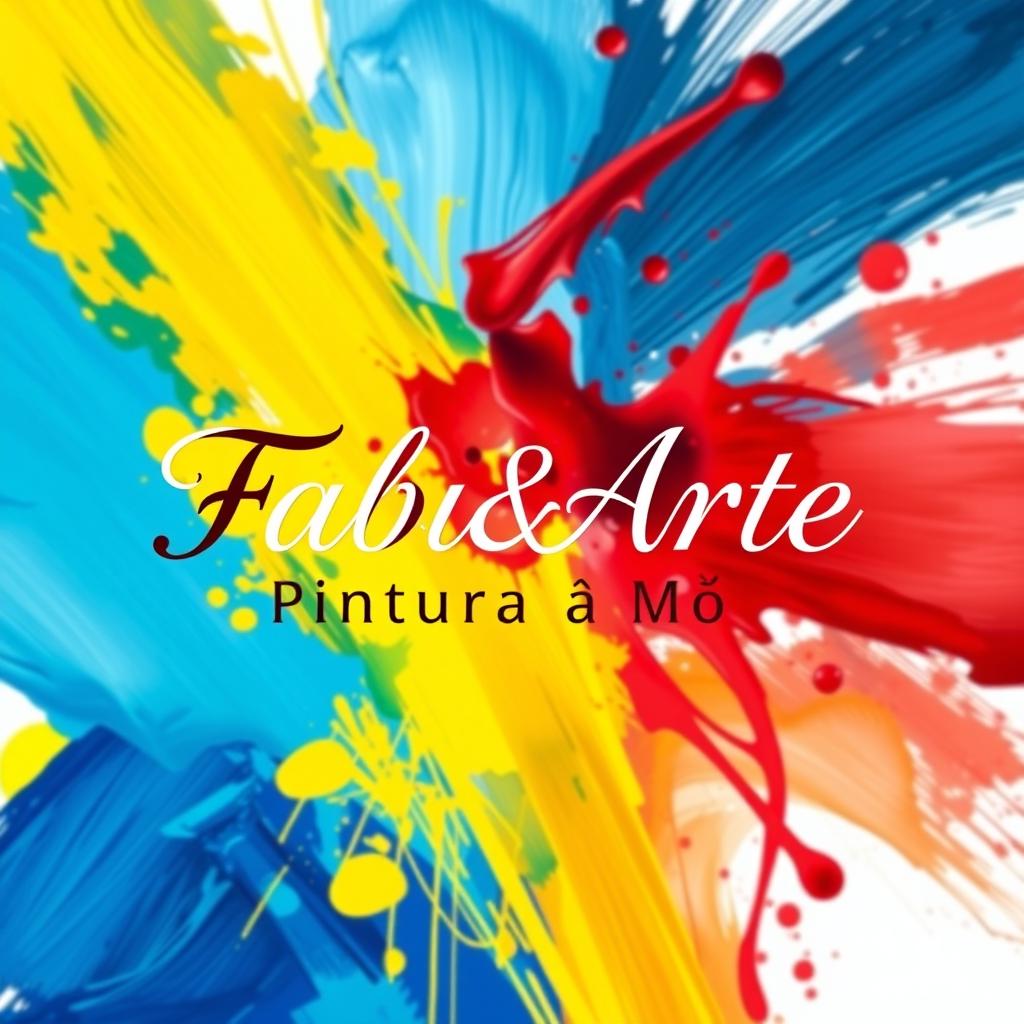 A beautifully designed logo that features the phrase 'Fabi&Arte Pintura à Mão' in an elegant, artistic font