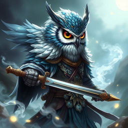 An Echo Owl Samurai character for a fantasy setting