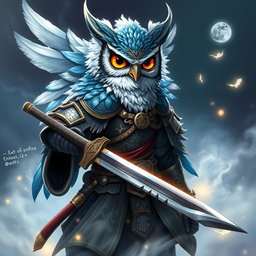 An Echo Owl Samurai character for a fantasy setting