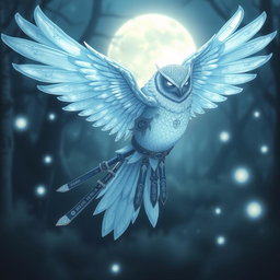 An Echo Owl Samurai illustrated as a translucent spirit ghost, featuring a completely faceless design, enveloped in an aura of mystery