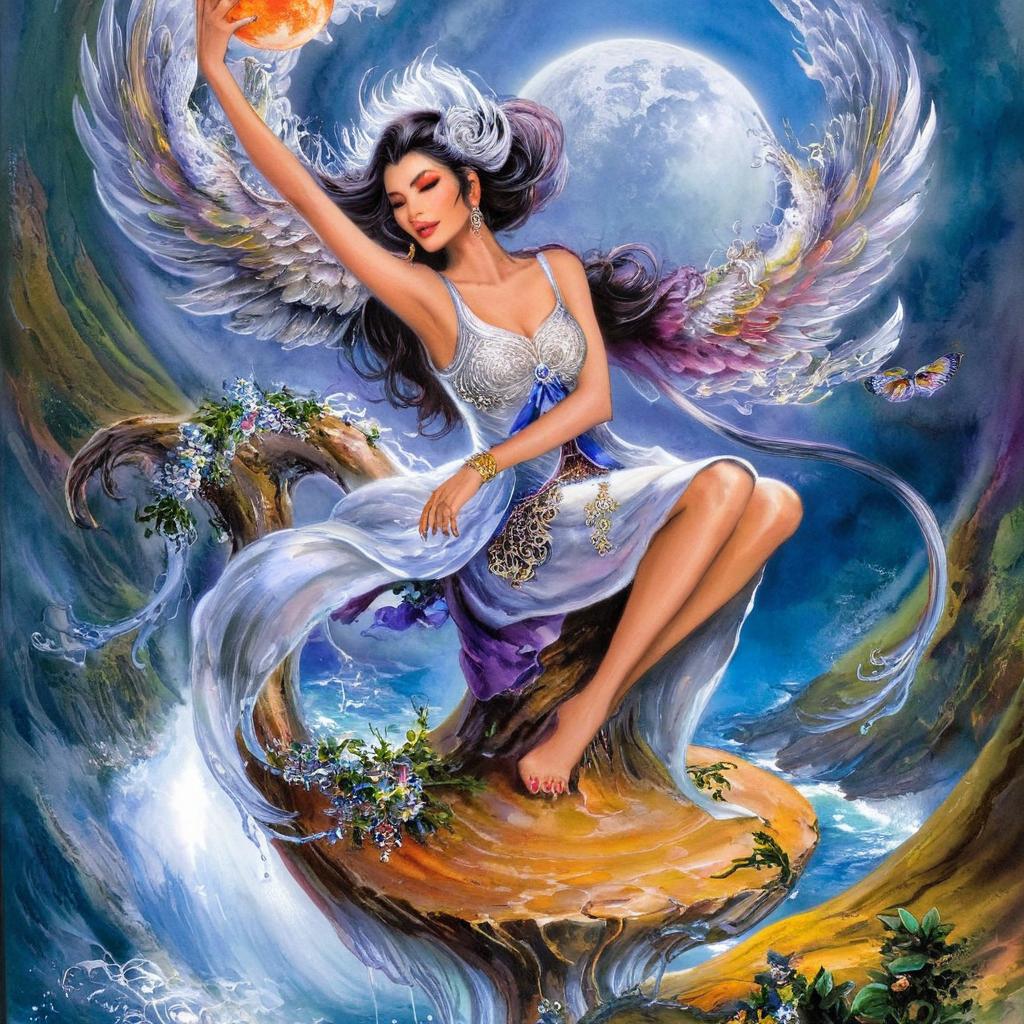 Enchanting Angelic Woman by the Sea