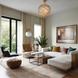 An inviting, beautifully decorated room featuring modern design elements.