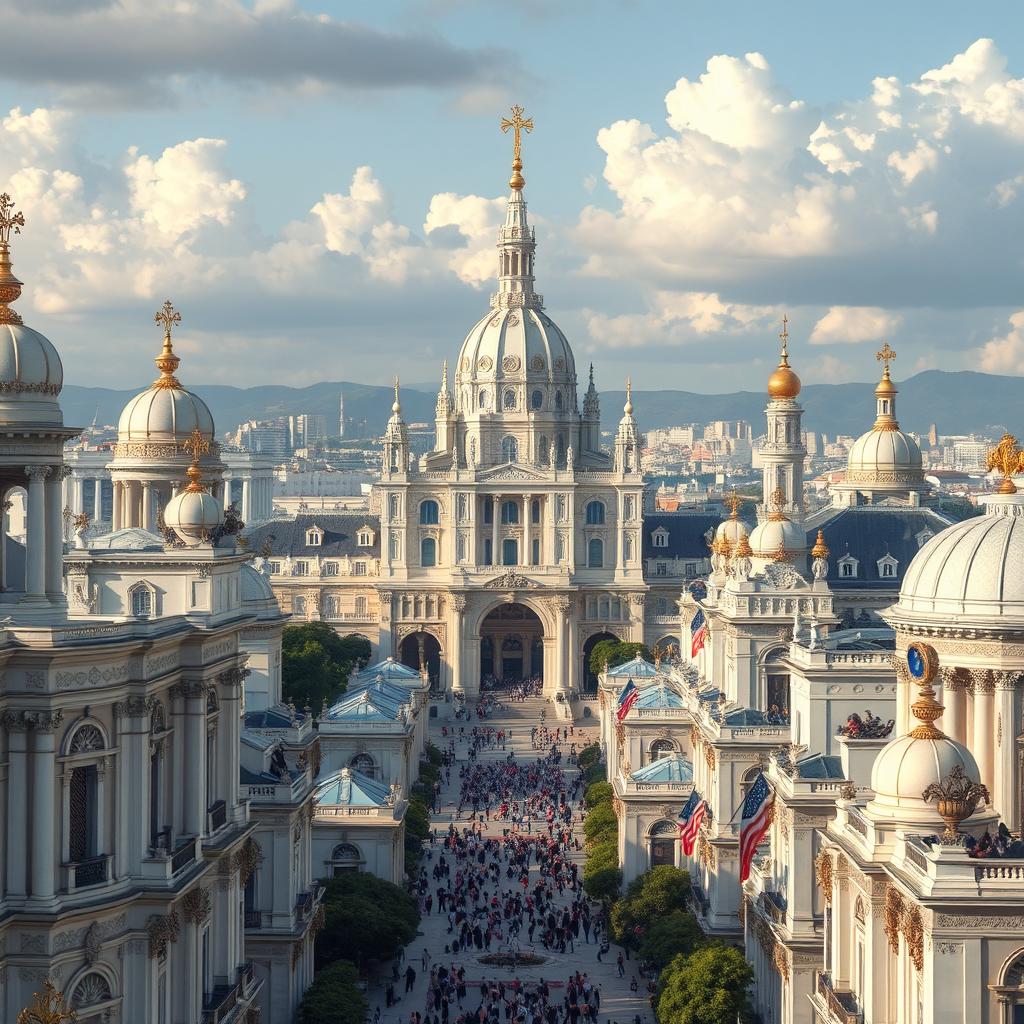 A majestic capital city filled with knowledge and jewels, showcasing its royal essence