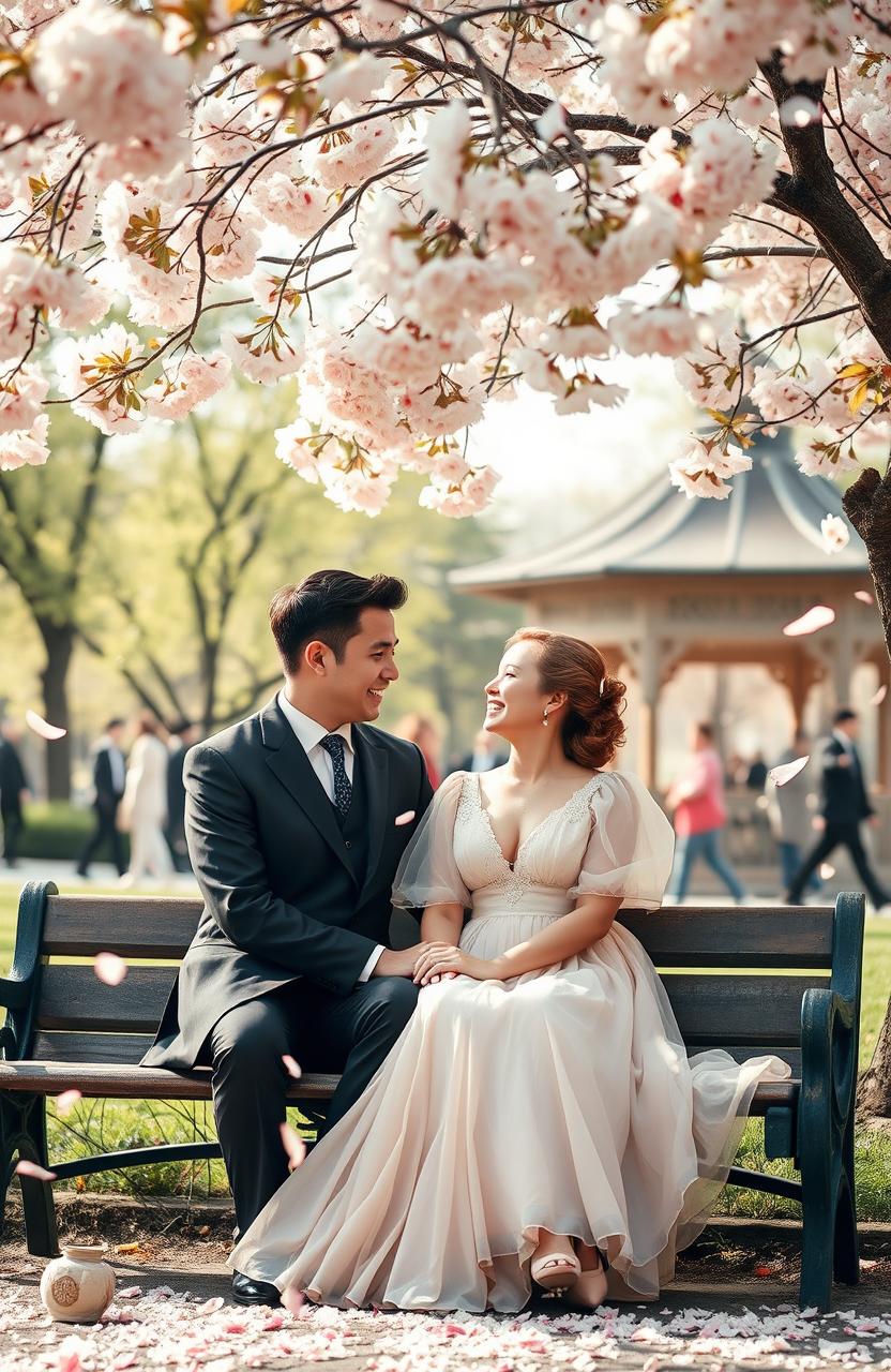A nostalgic and romantic scene capturing the essence of love from the past