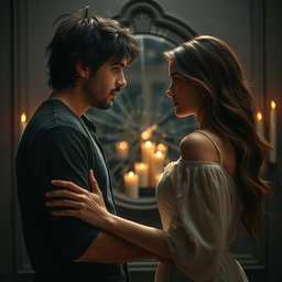 A dramatic and emotional scene capturing the essence of love and betrayal